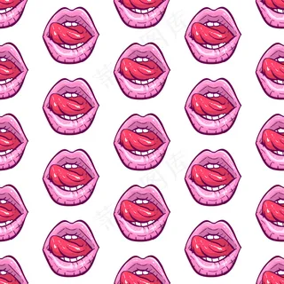 粉红嘴唇无缝图案