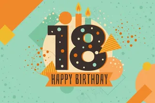 多彩快乐 18 岁生日背景