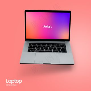 逼真的笔记本电脑模型样机