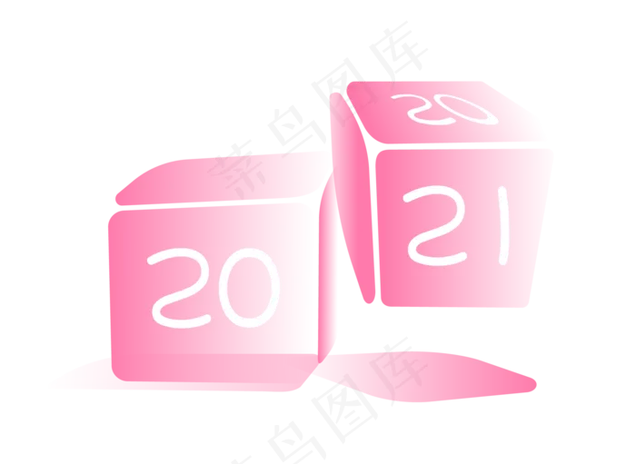 粉色渐变元旦跨年骰子(3000X2000(DPI:300))ai矢量模版下载