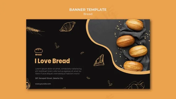 面包店横幅banner模板