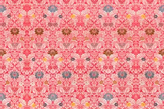 花卉红色维多利亚时代的图案