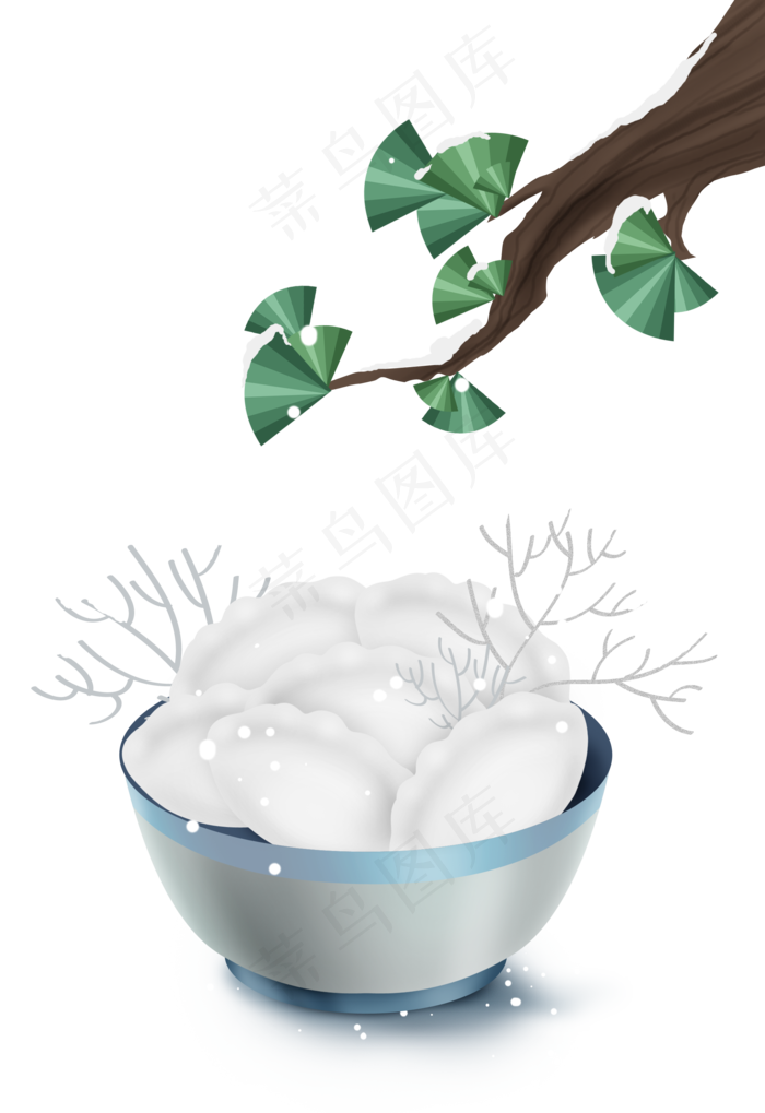 冬至饺子和雪花(2048X2980(DPI:132))psd模版下载