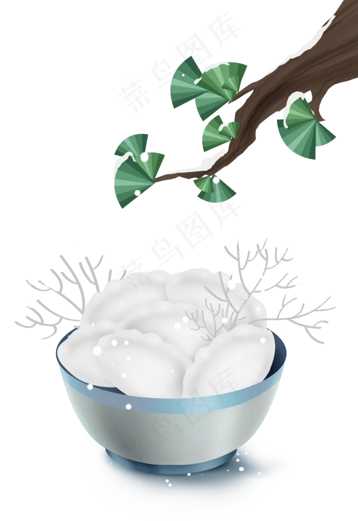 冬至饺子和雪花(2048X2980(DPI:132))psd模版下载