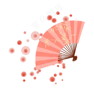 中佳节古风折纸扇矢量装饰图案