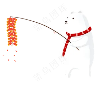 2021元旦跨年新年小熊放鞭炮