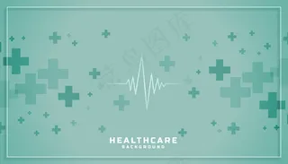 有心脏线和加号的医疗背景