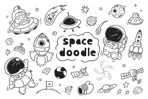 儿童空间涂鸦剪贴画