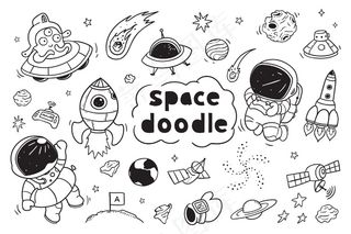 儿童空间涂鸦剪贴画