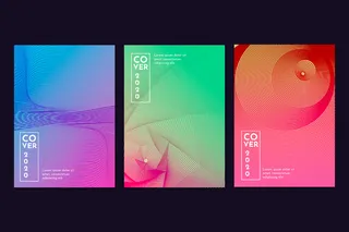 小线条渐变半色调概念封面系列