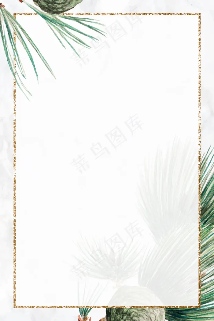 圣诞松树框架矢量艺术印刷品，由 megata morikaga 的作品重新混合eps,ai矢量模版下载