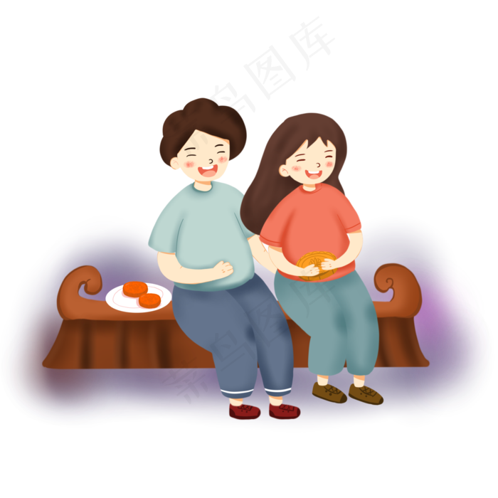 传统节日中秋节赏月人物