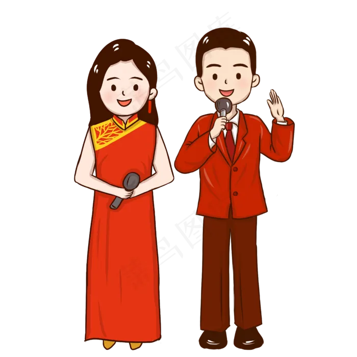 春晚晚会年会主持人(2500X2500(DPI:300))psd模版下载