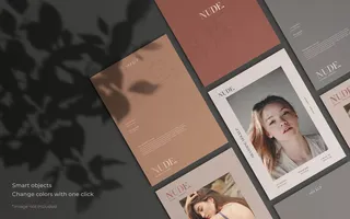 优雅的小册子收藏实物模型样机与植物阴影