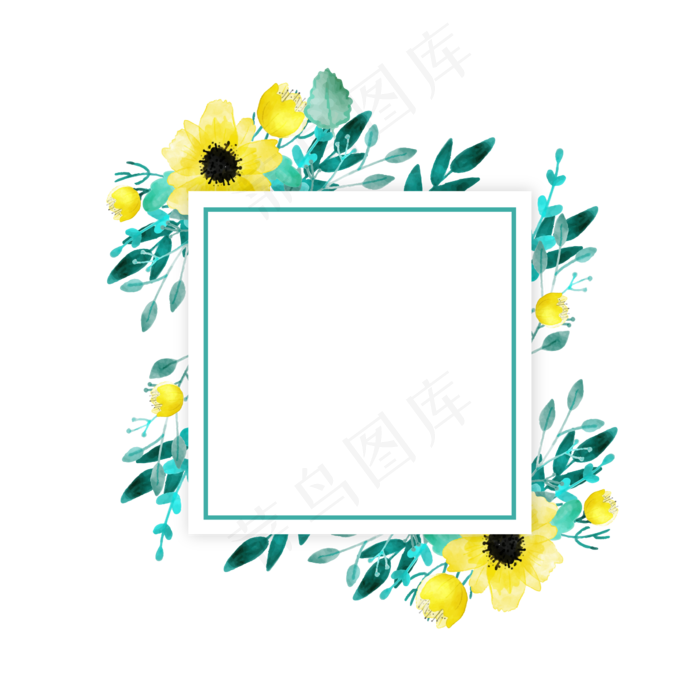 立秋花朵装饰边框素材(545X545)eps,ai矢量模版下载