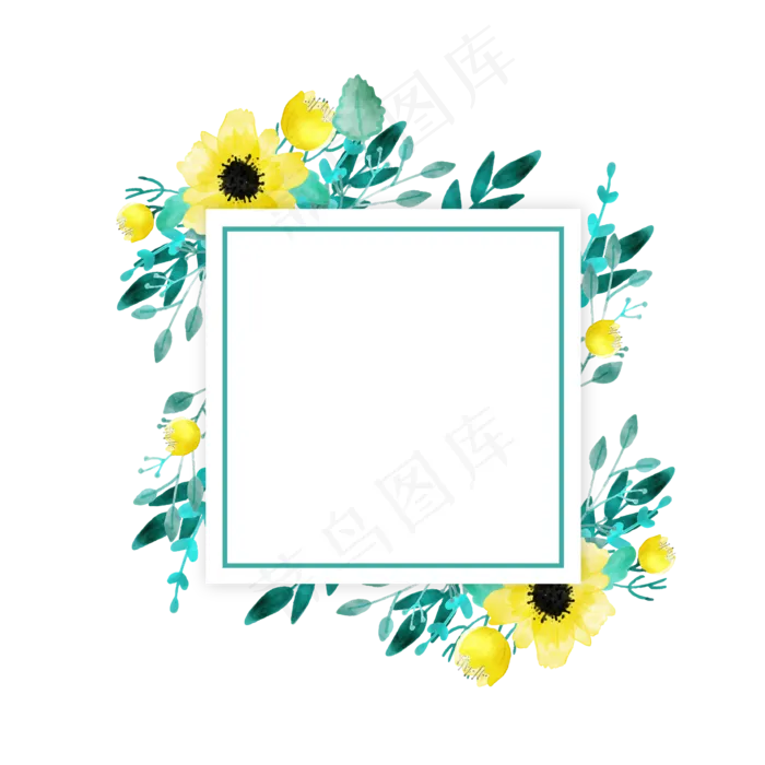 立秋花朵装饰边框素材(545X545)eps,ai矢量模版下载