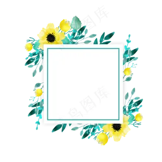 立秋花朵装饰边框素材