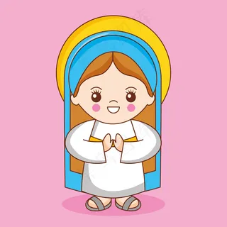 圣母玛利亚圣母玛利亚，卡通插图