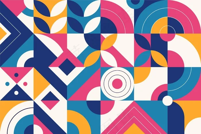 彩色抽象几何形状平面设计eps,ai矢量模版下载