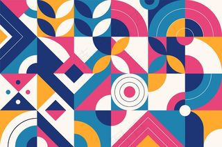 彩色抽象几何形状平面设计