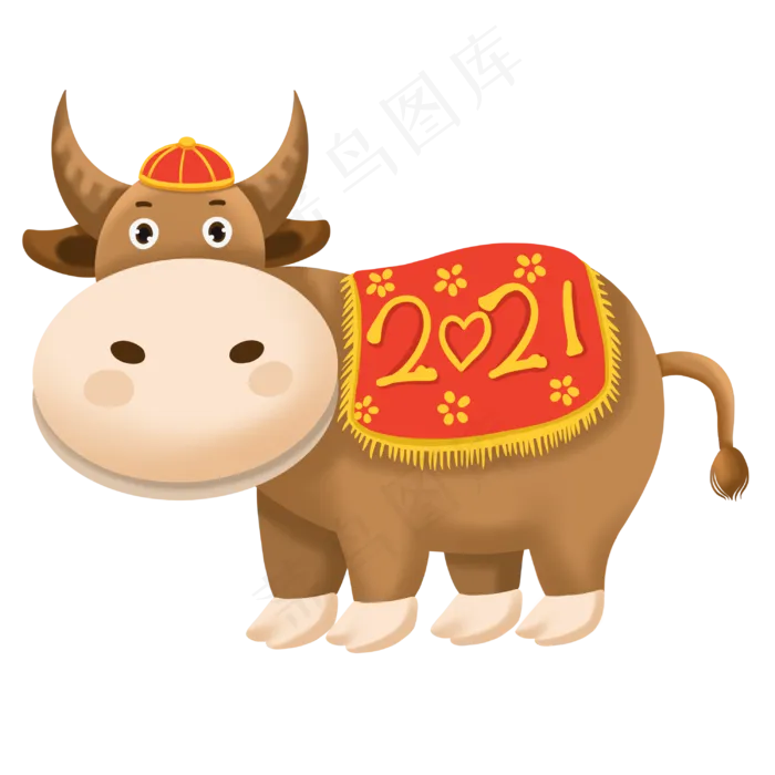 2021牛年Q版牛牛牛年大吉(3000X3000(DPI:300))psd模版下载