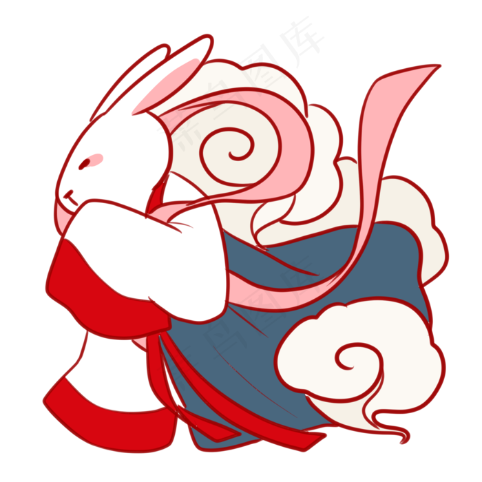 中秋节可爱玉兔(2100X2100(DPI:300))psd模版下载