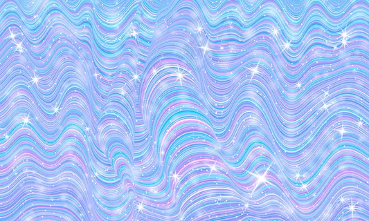 幻想的宇宙。童话般的背景。全息魔法星。独角兽图案。