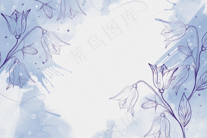 美丽的粉彩手绘植物粉