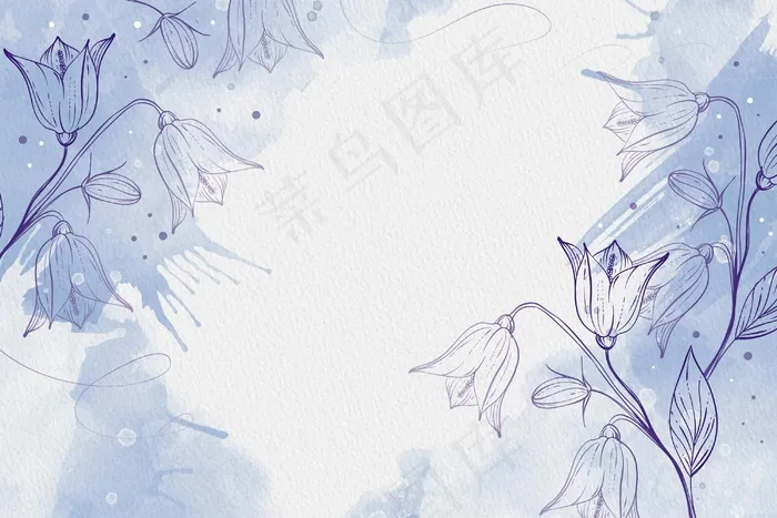 美丽的粉彩手绘植物粉eps,ai矢量模版下载