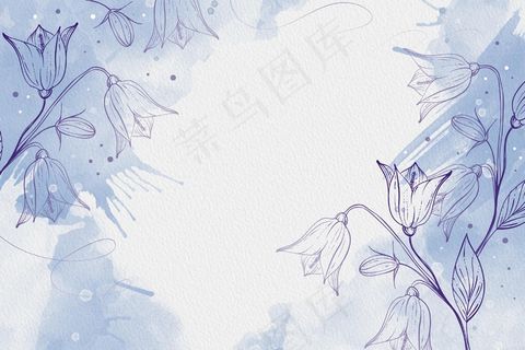 美丽的粉彩手绘植物粉