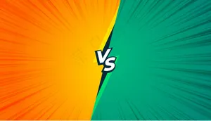 黄色和绿松石色的漫画风格vs横幅banner