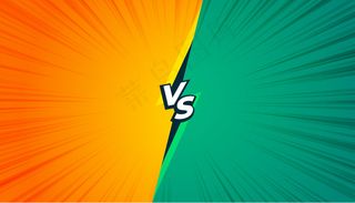 黄色和绿松石色的漫画风格vs横幅banner