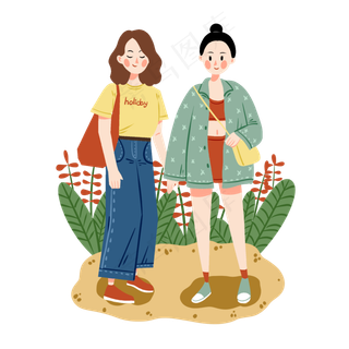 国庆节假期出游少女