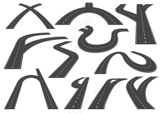 弯道、高速公路或公路。