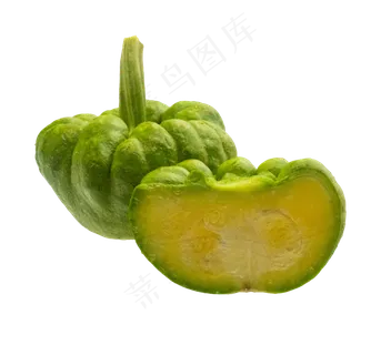 切开绿色南瓜 切开绿色南瓜