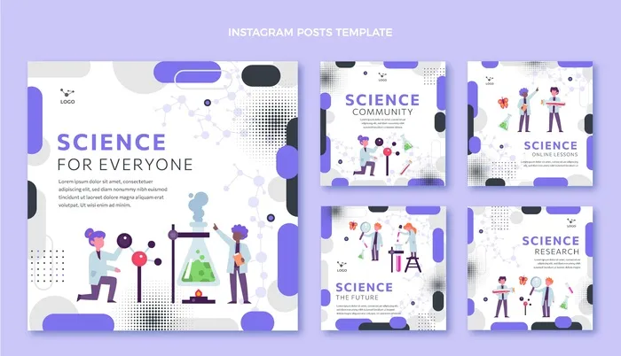 平面设计科学 ig 帖子包eps,ai矢量模版下载