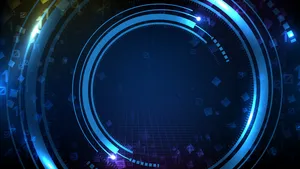 蓝色未来技术的抽象背景圆形hud ui显示