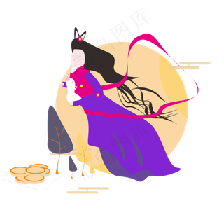 中秋之嫦娥装饰图案