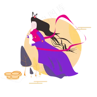 中秋之嫦娥装饰图案