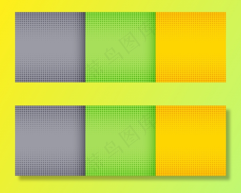 漂亮的半色调背景设置为灰绿色和黄色