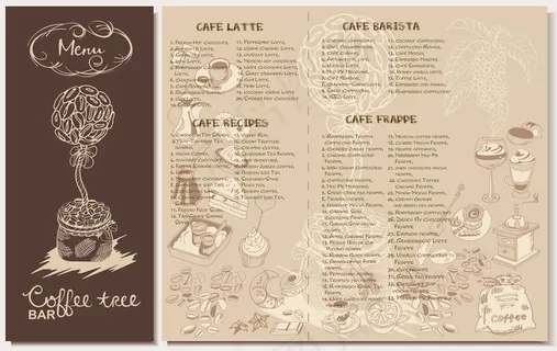 涂鸦咖啡餐厅菜单模板