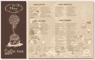 涂鸦咖啡餐厅菜单模板