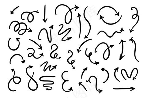 手绘单色箭头系列