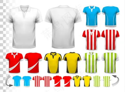 收集各种足球球衣。这件t恤是透明的，可以作为你自己的模板。