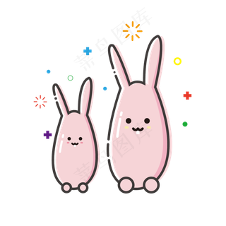 玉兔mbe卡通可爱中秋节元素