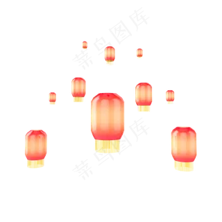 C4D中秋节灯笼花灯立体装饰