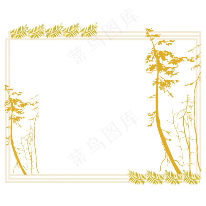 黄色树木边框