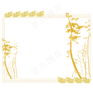 黄色树木边框