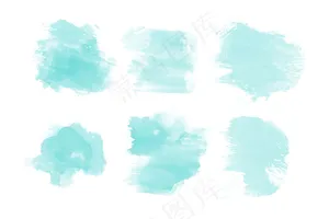 蓝色水彩画污渍系列