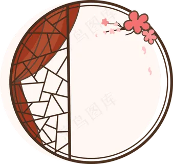 梅花矢量手绘中国风边框免费下载